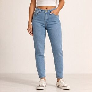 Forever 21 Womens Light Wash High Waisted Skinny Jeans Size 28 Blue Stretch